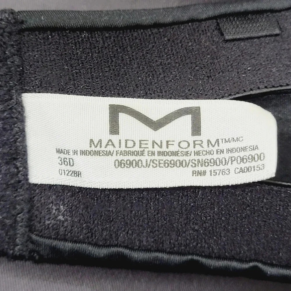 36D Maidenform Self Expressions SE6900 Side Smoothing Strapless UW Bra Black - Picture 4 of 4